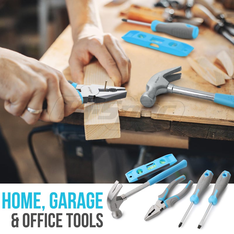 Hi-Spec Tool Set, Blue Household Starter Set with Tool Box, Car ToolKit, Tools for Home Office Dorm Room Essentials, Easy to Carry and Store - Image 4